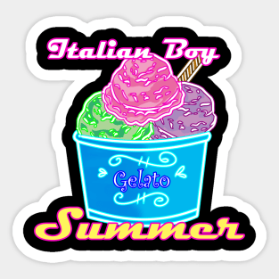 Italian Boy Summer Gelato Design Sticker